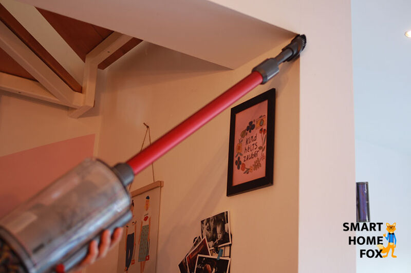 Vacuuming the ceiling